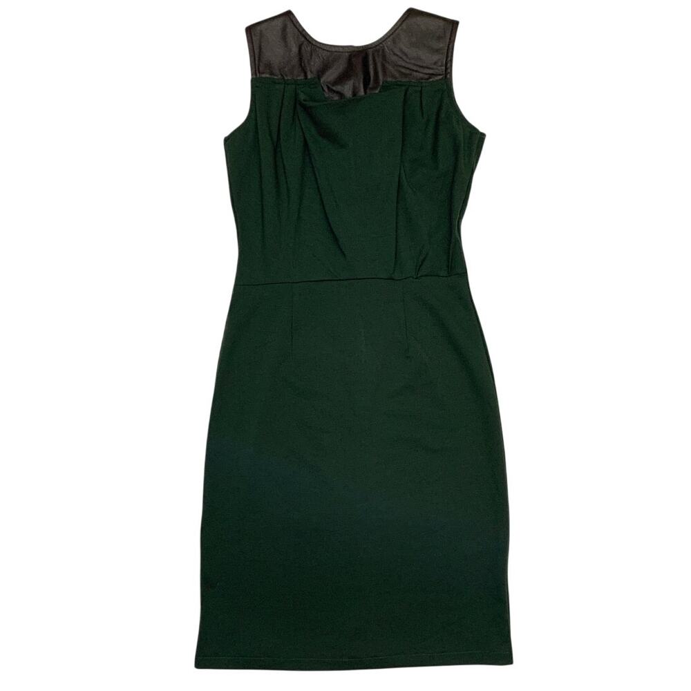 New Amelia Dress Emerald Green Faux Leather Sleeveless Tank Pencil Straight Sz 4